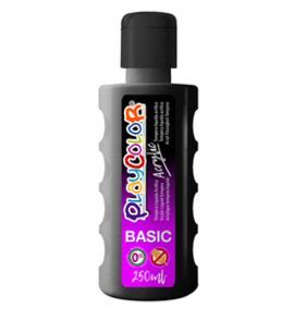 PINTURA PLAYCOLOR ACRYLIC BASIC 250 ML NEGRO