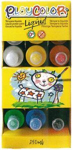TEMPERA PLAYCOLOR LIQUID 250 ML EXPOSITOR 18 UDS