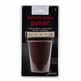 CUBILETE C/DADOS POKER BLISTER