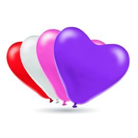 GLOBOS 30 CM Ø BOLSA 50 UNIDADES CORAZON COLORES S