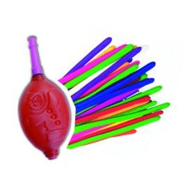 GLOBO 5CM BOLSA 12 UNID MODELAR CON MINIBOMBA