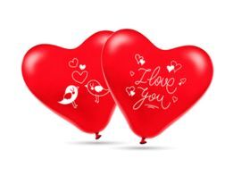 GLOBOS 30 CM Ø BOLSA-SOLAPA 10 UNIDADES CORAZON I