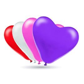 SET 12 BOLSAS SOLAPA 10 GLOBOS 30 CM CORAZON ROJO