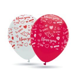 GLOBOS 30 CM Ø BOLSA-SOLAPA 10 UNIDADES MOTIVOS EN