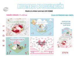 BILLETERO CIERRE BODA PLATA 48 UNIDADES SURTIDAS