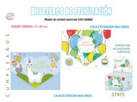 BILLETERO CIERRE CUMPLEAÑOS PLATA 48 UNIDADES SURT