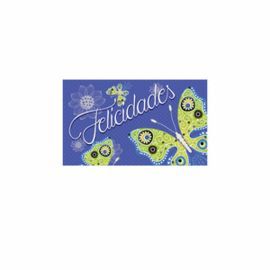 ETIQUETAS MARIPOSA FELICIDADES 250 UNIDADES