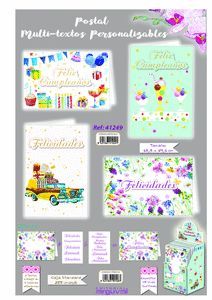POSTAL MULTI TEXTOS PERSONALIZABLE 4 MODEL0S
