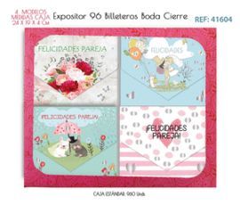 BILLETERO BODA CIERRE 4 MODELOS SURTIDOS 96 UNIDAD