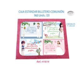 BILLETERO COMUNION 96 UNIDADES SURTIDAS