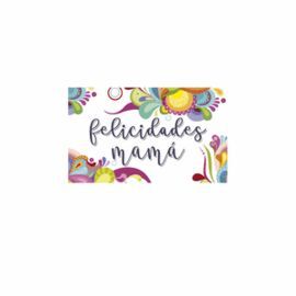 ETIQUETAS BLANCAS FELICIDADES MAMA 250 UNIDADES