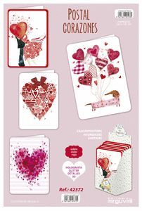 POSTAL CORAZONES (4 MODELOS) 13X19