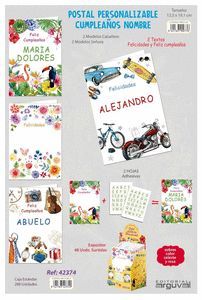 POSTAL PERSONALIZABLE CUMPLEAÑOS NOMBRES SURTIDAS