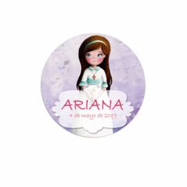 ETIQUETAS ADHESIVAS PAQ.96 COMUNION NIÑA PERSONALI