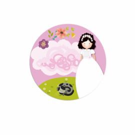 ETIQUETAS ADHESIVAS PAQ.96 COMUNION NIÑA PERSONALI