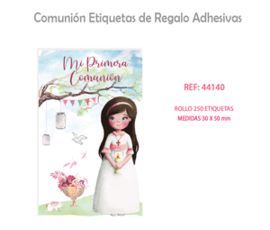 ROLLO 250 ETIQUETAS ADHESIVAS COMUNION NIÑA