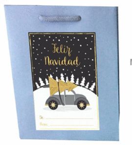 BOLSA MEDIANA PLATA NAVIDAD COCHE