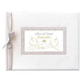 LIBRO DE FIRMAS BODAS ORO CORAZONES