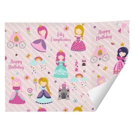 EXPOSITOR 25 ROLLO PAPEL REGALO KRAFT PRINCESAS 70