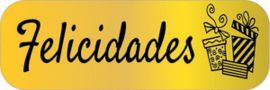 ETIQUETAS ORO FELICIDADES 250 UNIDADES