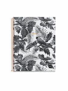 CUADERNO A4 120 HOJAS CUADRICULA BLACK   WHITE GRI