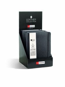 EXPOSITOR 15 CUADERNOS 8º FLEIBLE PIEL CON GOMA