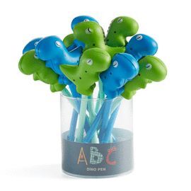 EXPOSITOR 12 BOLIGRAFOS SQUISHY CABEZA DINISAURIO