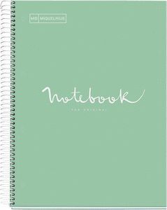 CUADERNO A4 120 CUADRO 5X5 90G EMOTIONS VERDE MENT
