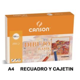 LAMINA DIBUJO BASIK A4 130GR C/RECUADRO Y CAJETIN