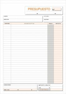 TALONARIO PRESUPUESTO Fº T-96 NATURAL DUPLICADO AU