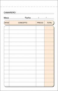 TALONARIO CAMARERO ESPECIAL BOLSILLO T-160 PAPEL L