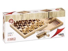 3 EN 1 AJEDREZ-DAMAS-BACKGAMMON