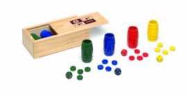 ACCESORIOS PARCHIS 4 JUGADORES MADERA CON TAPA TRA
