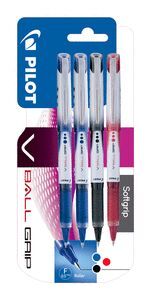 ROTULADOR PILOT V-BALL GRIP 0.5 TINTA NEGRO, 2 AZU