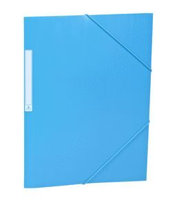 CARPETA SOLAPAS PP FOLIO ETIQUETA GOMA AZUL CLARO