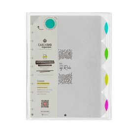 SEPARADORES INGENIOX A4 PP TRANSPARENTE NEON 4 POS