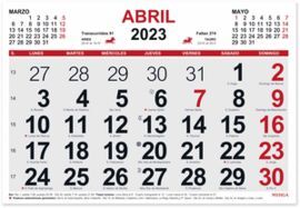 CALENDARIO MENSUAL 2023