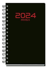 AGENDA ANUAL 2024 BOLSILLO DUEÑAS WIREO NEGRO