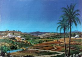FONDO BELEN PAPEL PAISAJE HEBREO 70X100CMS CAJA 20