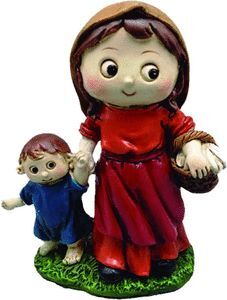 MUJER CON NIÑO RESINA REDONDITO 9,5CMS. CAJA 2 UDS