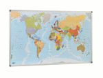 MAPA MUNDI 84X140 MARCO ALUMINIO