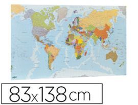 MAPA MURAL PLANISFERIO PLASTIFICADO ENROLLADO 83X1