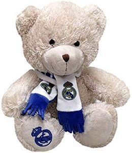 PELUCHE OSITO CON BUFANDA 20 CM REAL MADRID