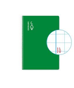 BLOC ESPIRAL 4º 50H 70GR CUADRO 8MM VERDE