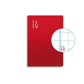 LIBRETA CUARTO 50H 70G CUADRO 8X8 MARGEN ROJO
