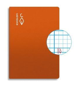 LIBRETA FOLIO CUADRO PAUTA 5M 70G 50H NARANJA CON