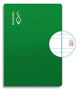 LIBRETA A4 50H 70GR PAUTA 3,5 MARGEN VERDE