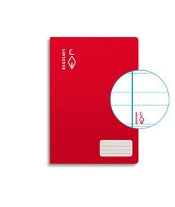 LIBRETA 4º 32H 70GR PAUTA MONTESSORI 3,5MM ROJO