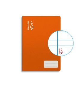 LIBRETA 4º 32H 70GR PAUTA MONTESSORI 3,5MM NARANJA