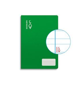 LIBRETA 4º 32H 70GR PAUTA MONTESSORI 3,5MM VERDE